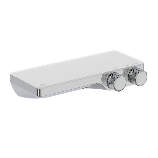 BATERIE TERMOSTATATA DUS CERATHERM S200, ETAJERA STICLA ALBA